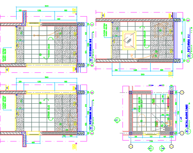 A living house building bathroom detail drawing