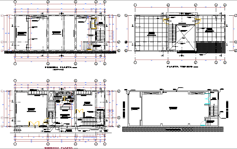 All floors floor plan layout details of community building dwg file