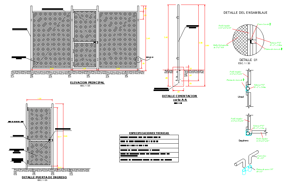 All share single sheet elevation and section autocad file
