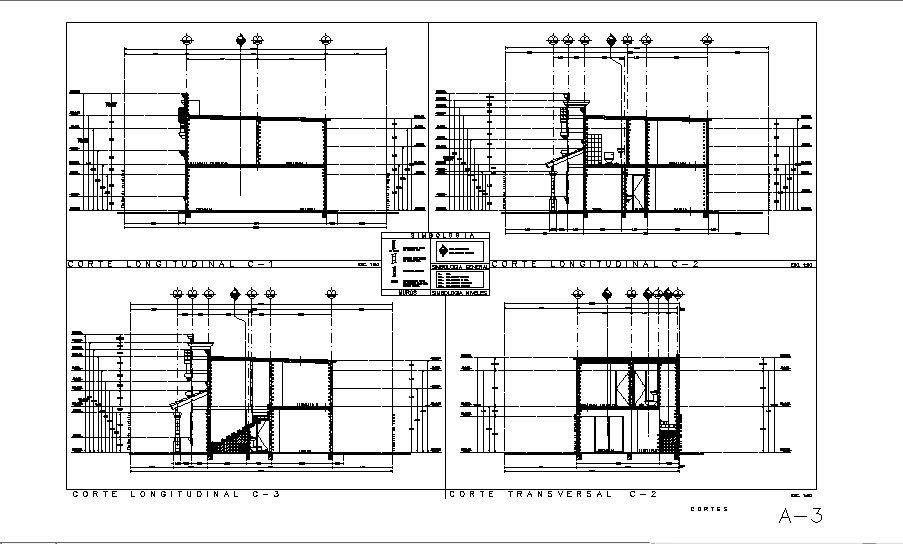 Constructive Sections of Two-Story Home in DWG File