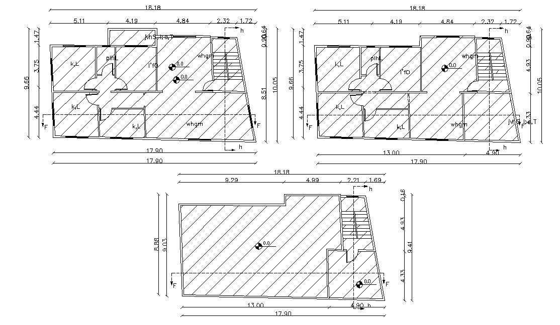 All Floor Plan Of Residential Bungalow Design Cad File