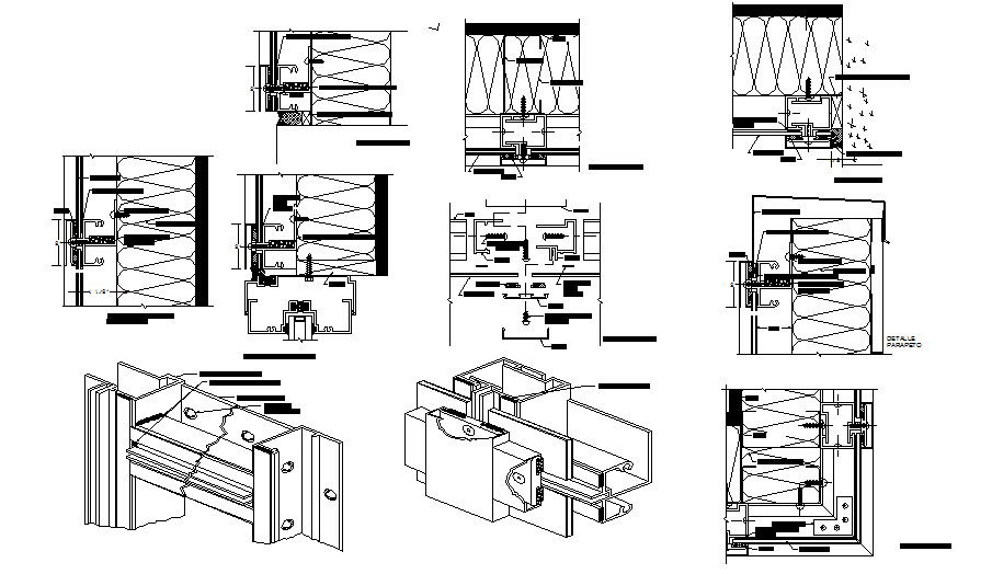 Alucobond construction system cad drawing details dwg file