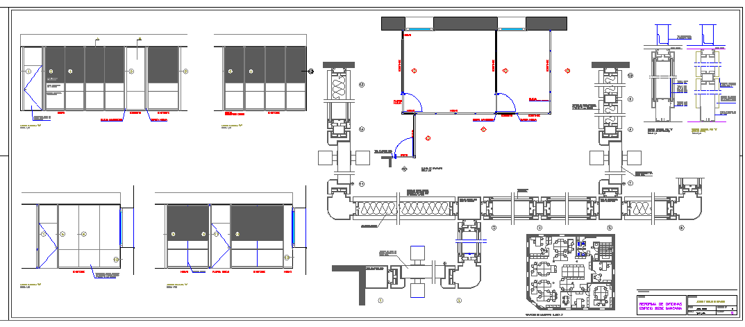 Aluminium corporate office boxes details architecture project dwg file