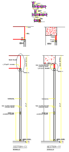 Aluminium door detail design drawing