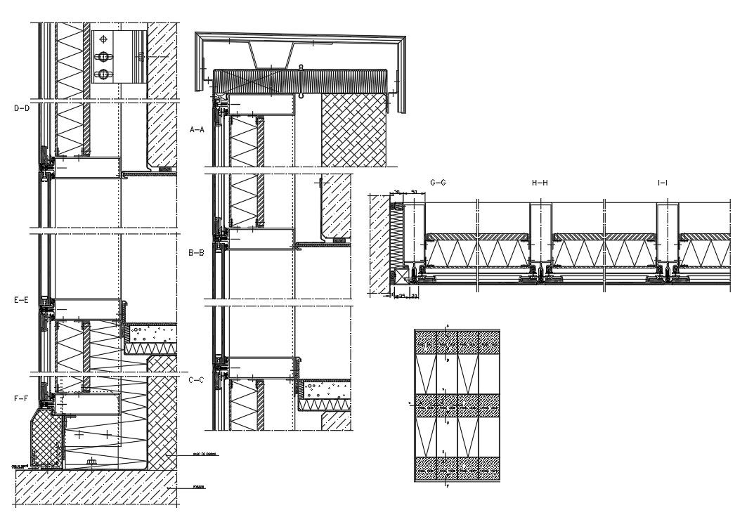 Aluminium openings Section details