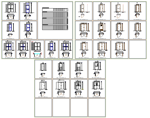 Aluminium Door Section DWG Files for Corporate Offices