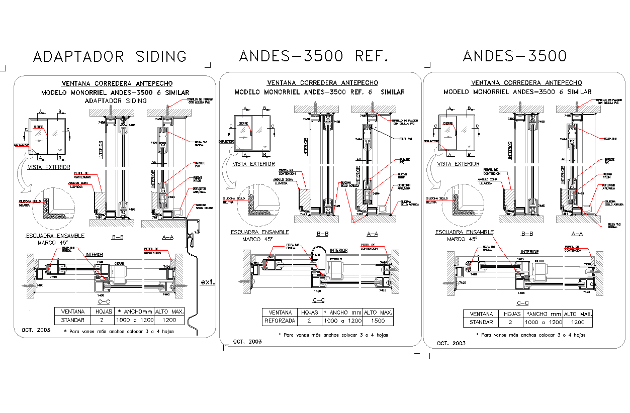 Aluminium window detail and drawing in autocad dwg files