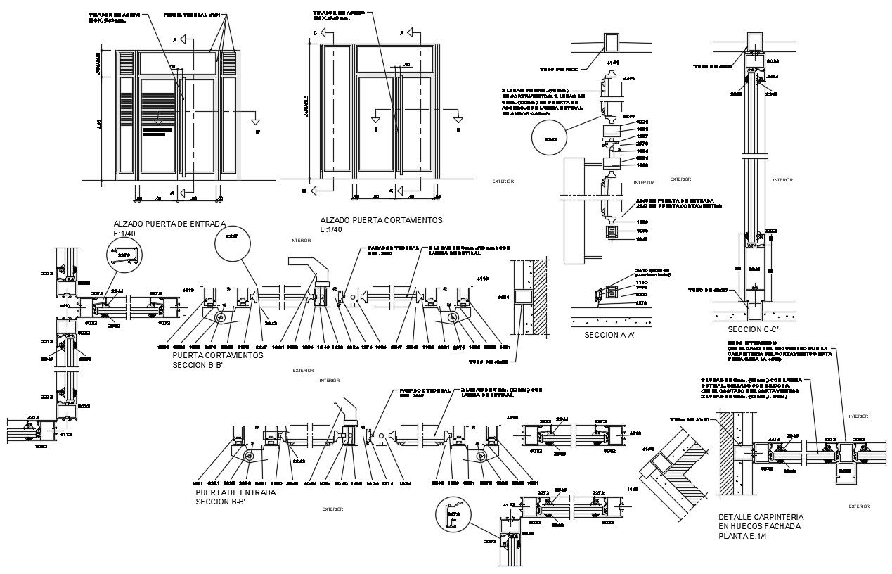 Aluminum Door CAD Drawing