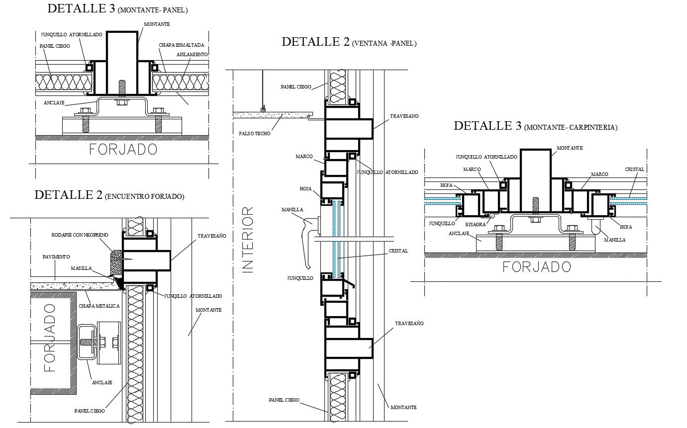 Aluminum Door Fixing Section CAD Drawing Free AutoCAD File