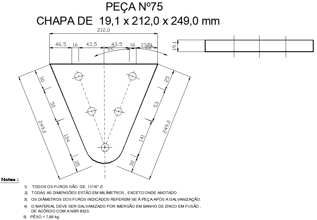 Aluminum Connection Holes Plate AutoCAD DWG Download