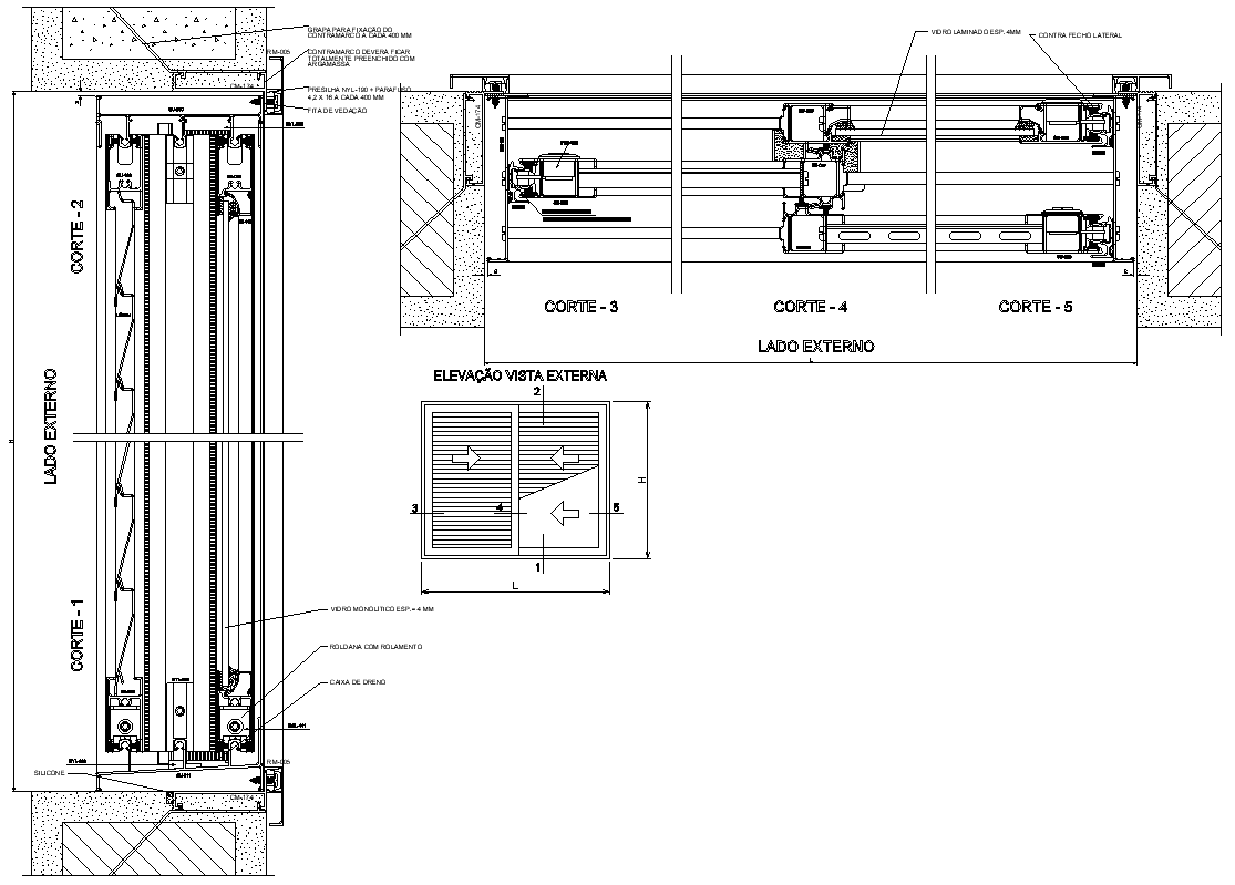 Aluminum Windows Details AutoCAD DWG Download
