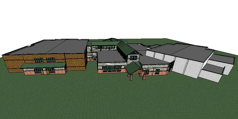 Amboy higher secondary school building 3d drawing details skp file