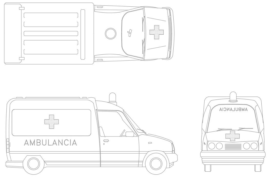Ambulance CAD blocks Drawing DWG File
