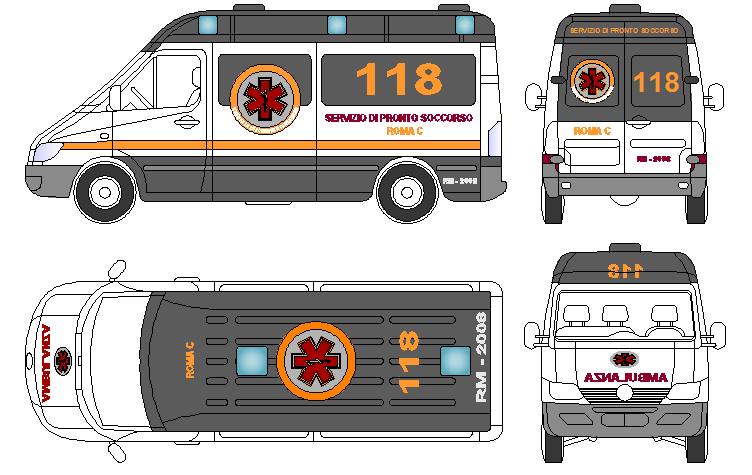 Ambulances architecture design dwg file