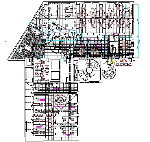 Amplification office architecture layout plan details dwg file