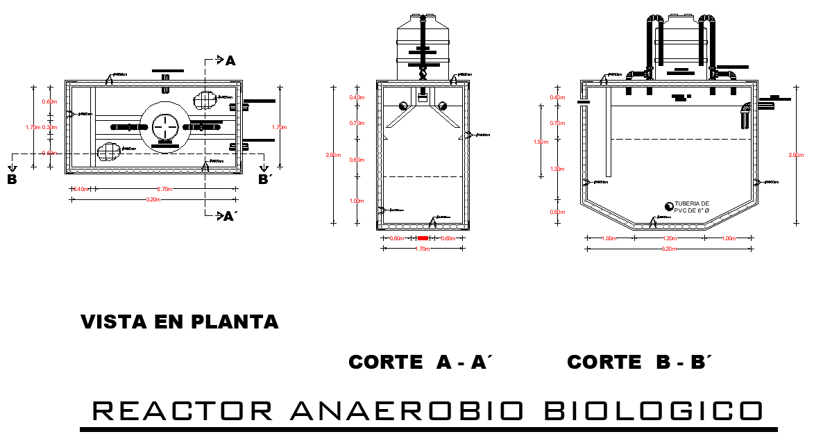 Anaerobic biological rector autocad file