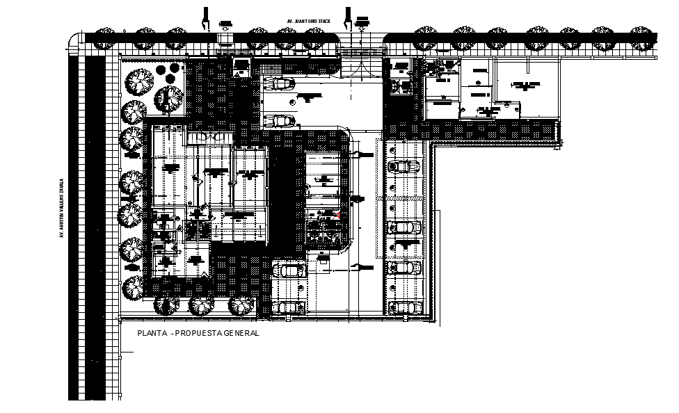 An amazing office plan is given in this Autocad drawing file.