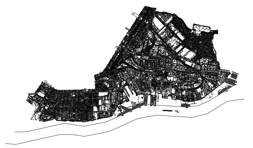 An architecture site plot layout drawing is given in this AutoCAD file