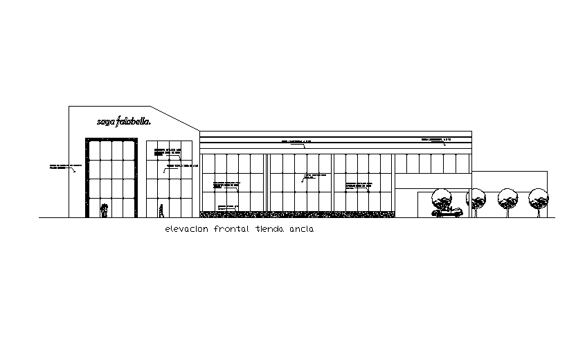 Anchor Building Front Elevation Design Download DWG File