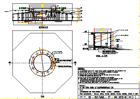Anchorage of steel tube section details is given in this AutoCAD DWG Drawing File.