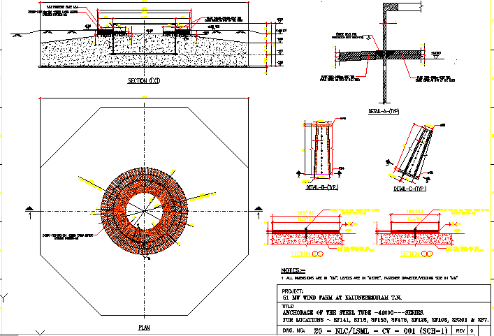 Anchorage of the steel tube section details is given in this AutoCAD DWG Drawing File.Download the 2D CAD DWG file now.