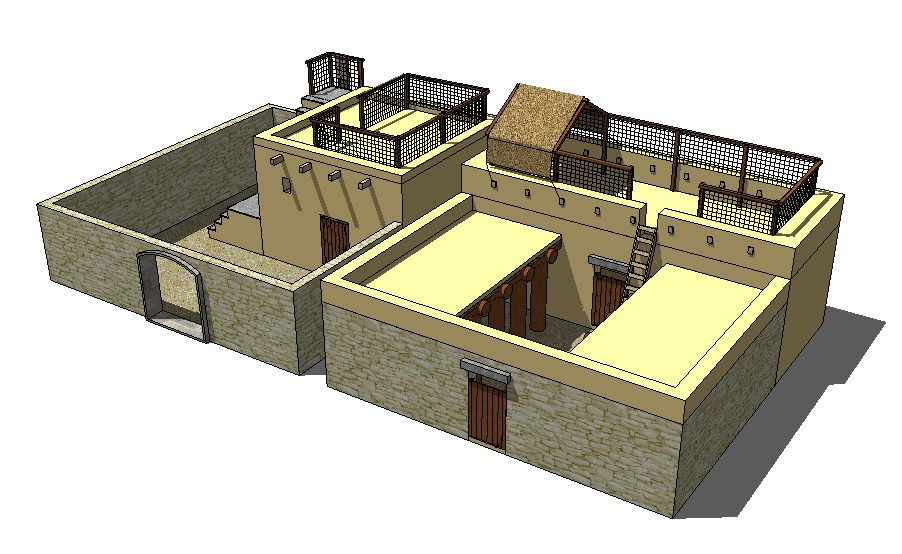 Ancient Canaanite House 3d model cad drawing details skp file