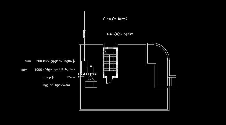 An electrical box location detail of the 15x12m house model