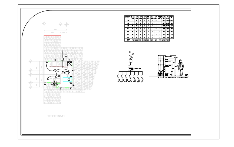 An electrical layout of the 14x18m architecture house roof plan cad drawing