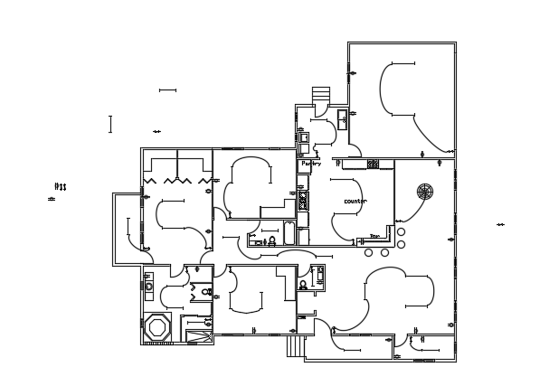 An electrical layout of the 80’x75’ residential house plan AutoCAD drawing