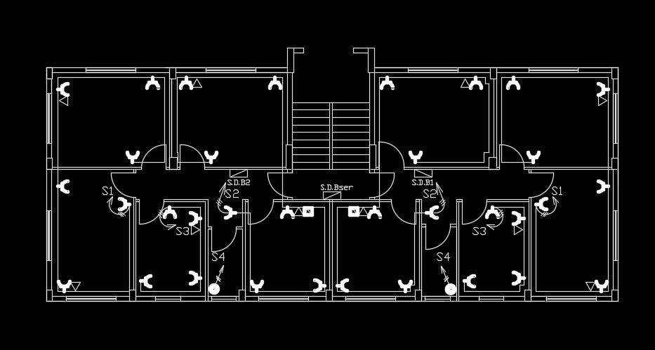 An electrical switch layout of the 18x9m house plan
