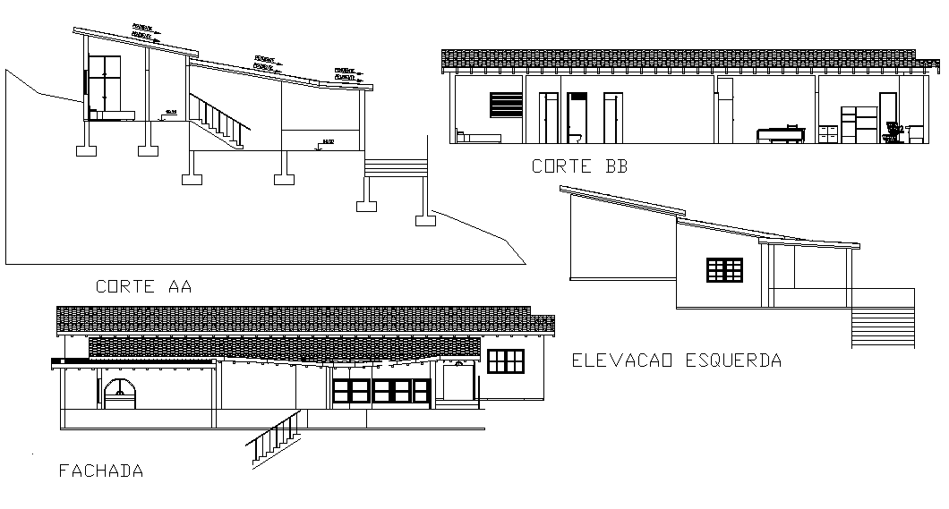 An elevation and section view of 18x12m house building is given in this Autocad drawing file. Download now.