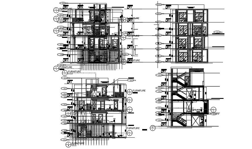 An elevation and section view of the 11x8m architecture house building