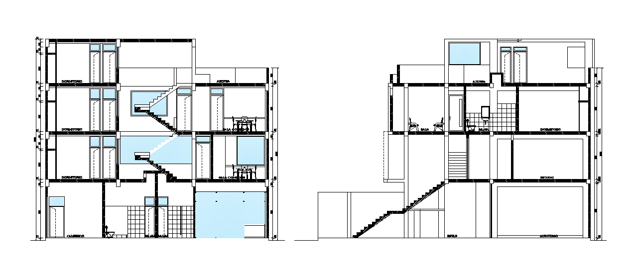 An elevation of 15x10m house plan is given in this Autocad drawing file. Download now.