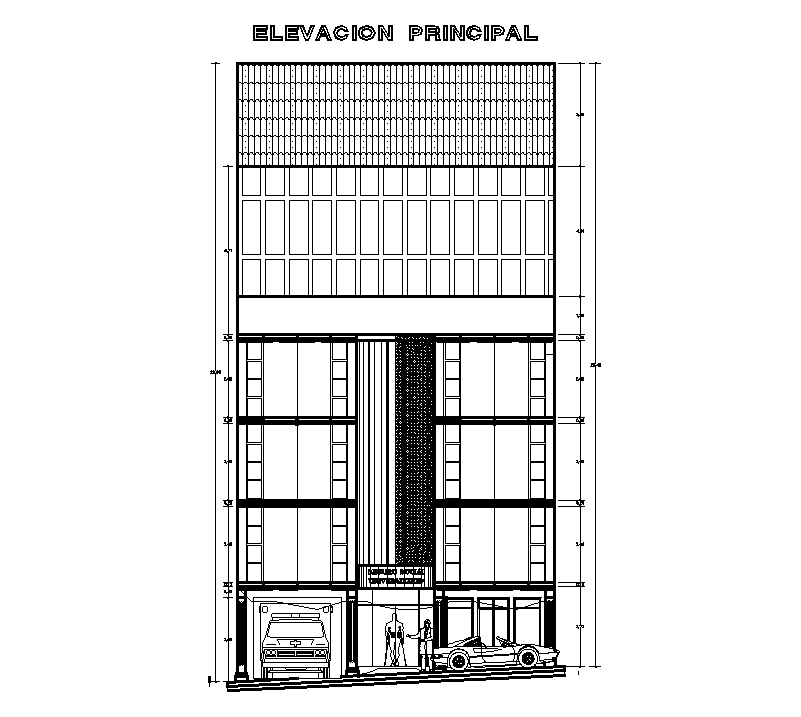 An elevation of the 10x24m hospital building is given in this Autocad drawing file. Download now.