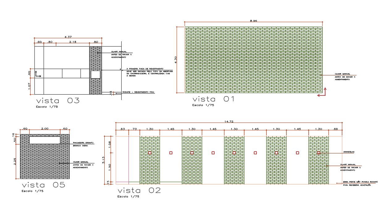 An elevation of the house building wall drawing
