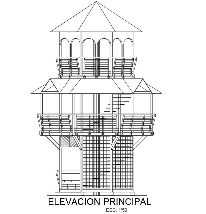 An elevation of the traditional building is given in this Autocad draiwgn file. Download now.