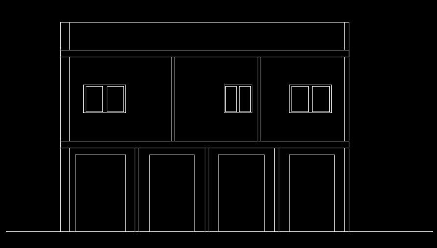 An elevation view of the 10x10m house plan two floors