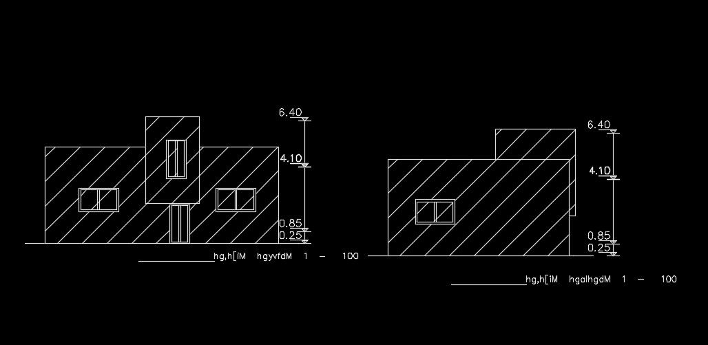 An elevation view of the 10x12m house building