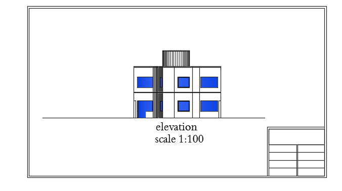An elevation view of the 10x21m house building