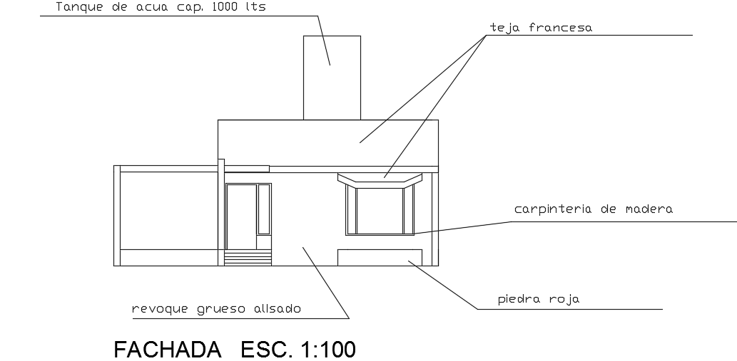 An elevation view of the 10x30m 2bhk house building