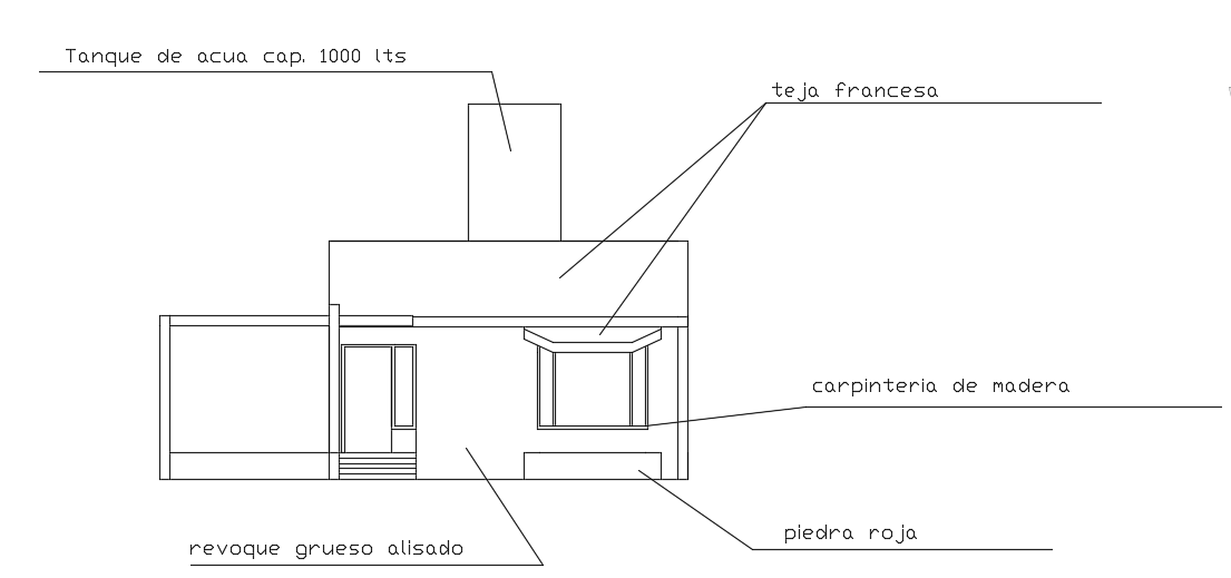 10x30 m Single Floor House Elevation View AutoCAD Model