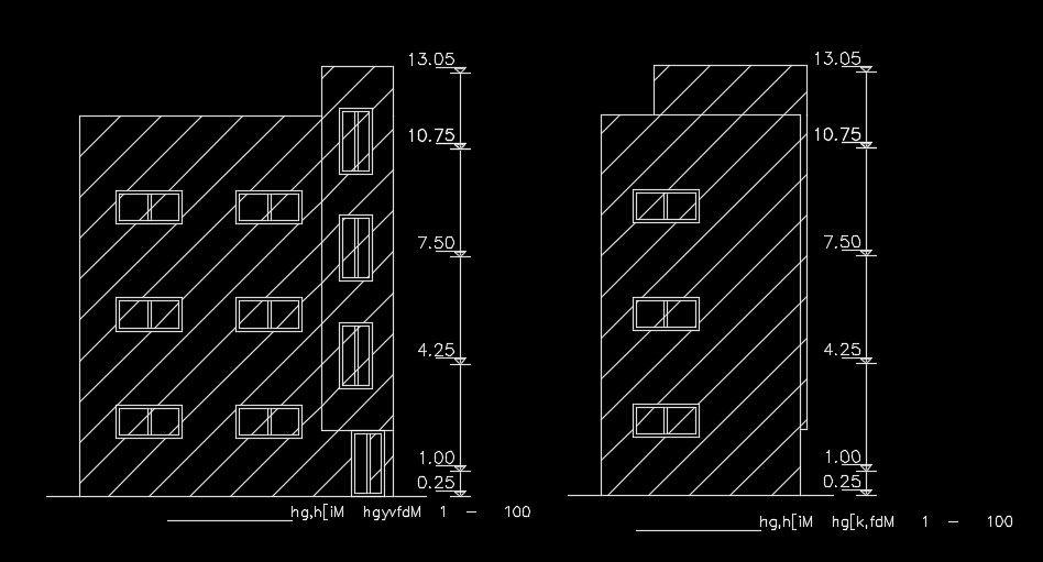 An elevation view of the 10x6m house building view