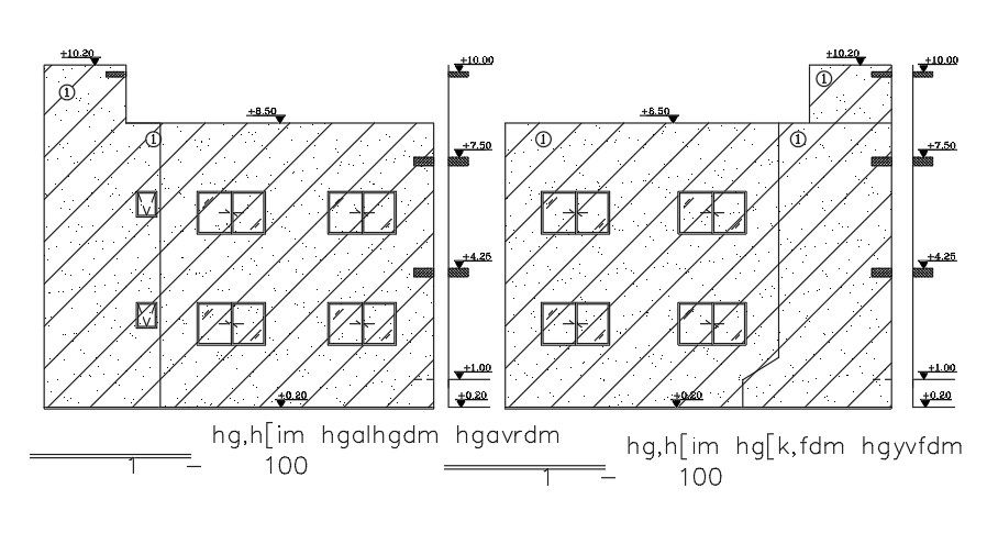 An elevation view of the 11x12m house building download now