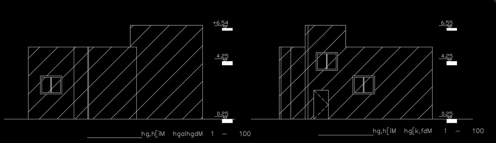 An elevation view of the 12x11m architecture house building