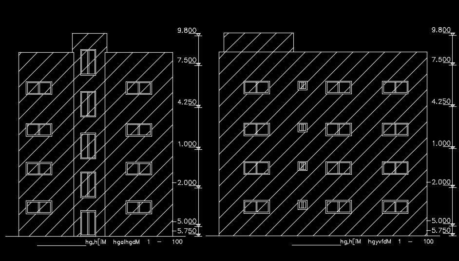 An elevation view of the 12x16m house building