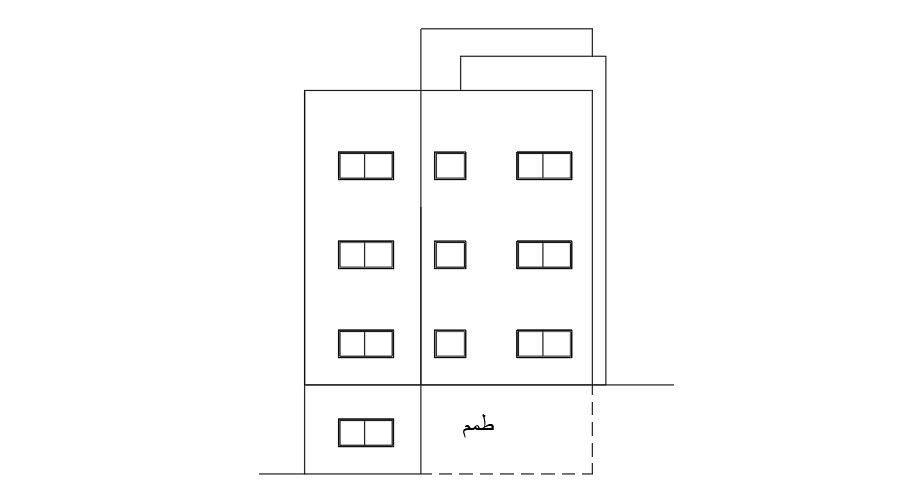 An elevation view of the 13x11m house building download now