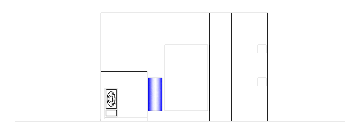 An elevation view of the 14x12m house building is given in this file