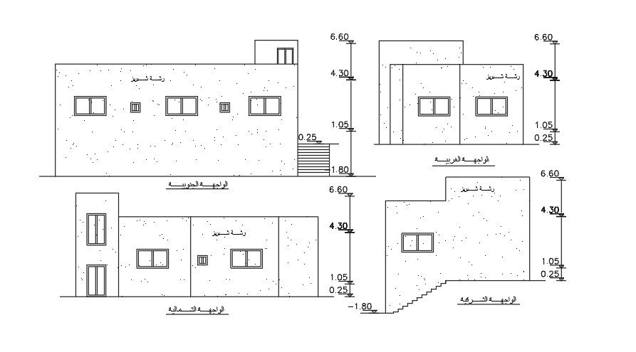 An elevation view of the 15x10 Meter house building