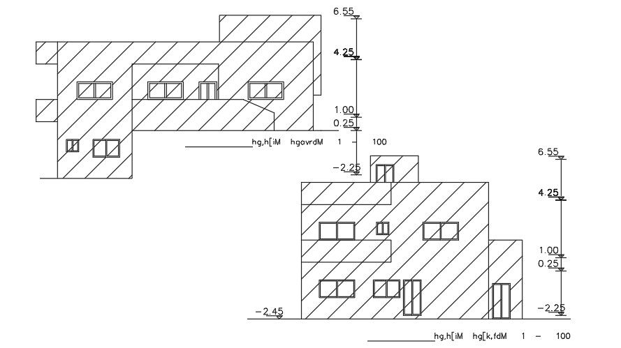 An elevation view of the 16x10m house building