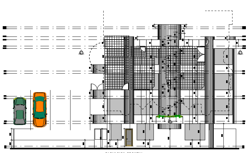 An elevation view of the 16x12m hotel building